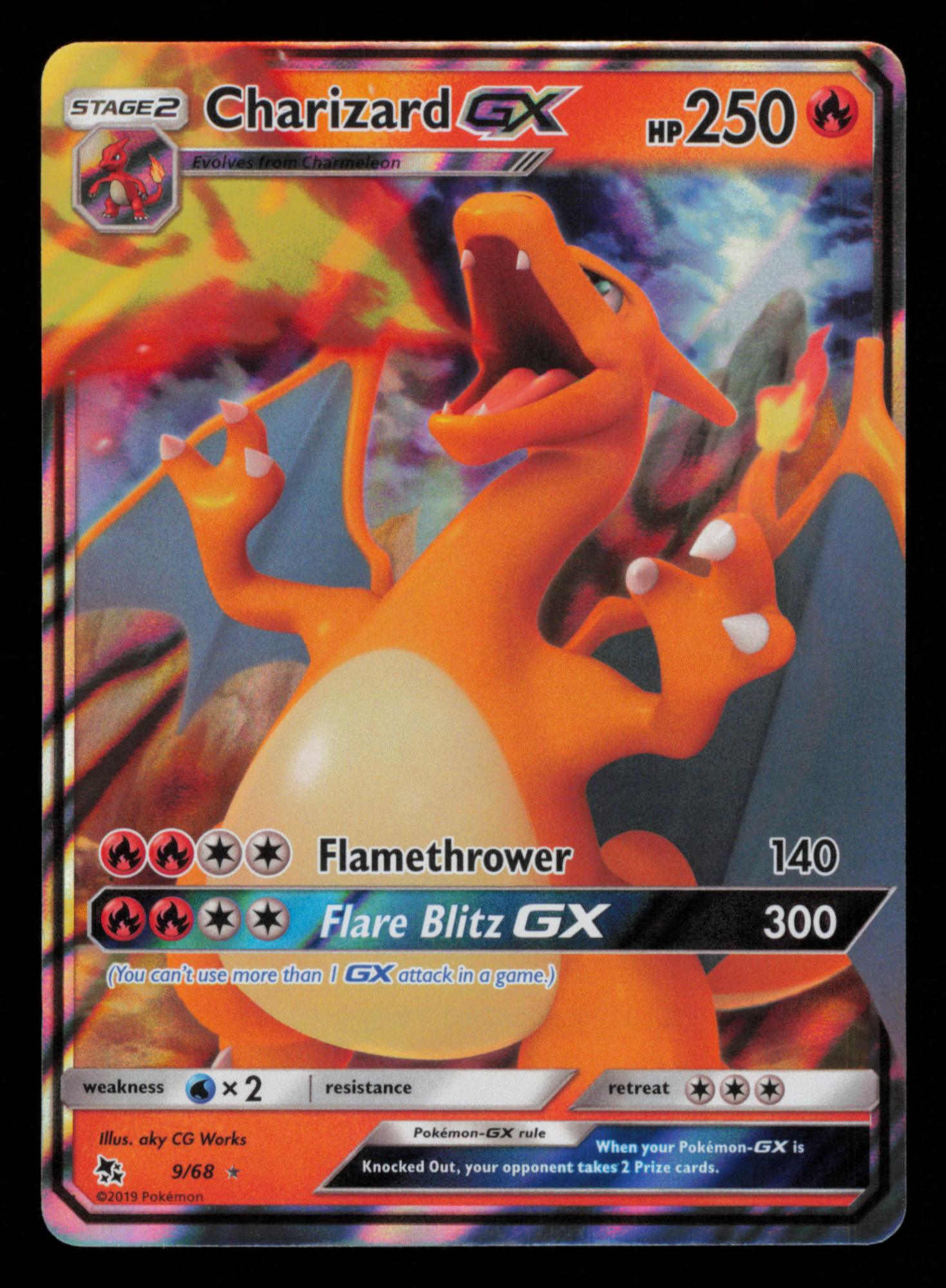 Charizard GX 9/68 Holo Rare GX Hidden Fates Pokemon