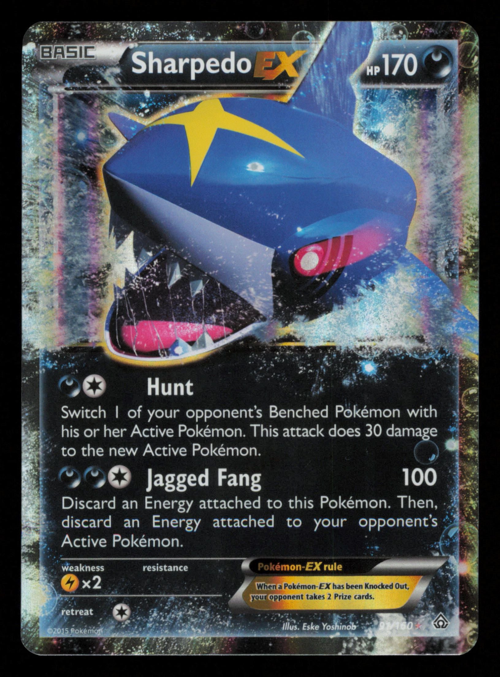Sharpedo EX 91/160 Holo Rare EX Primal Clash Pokemon
