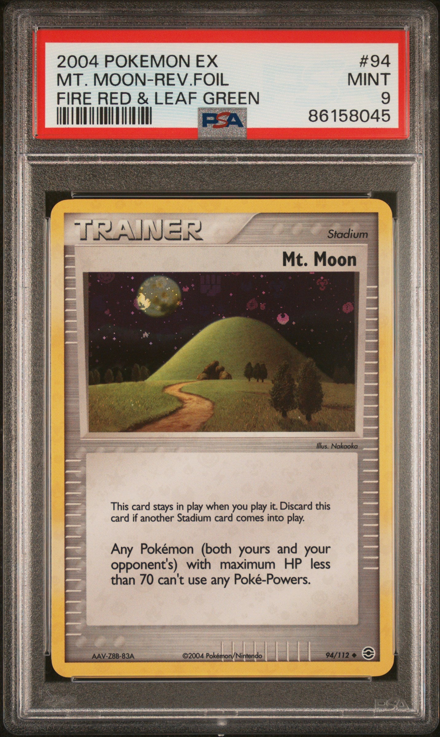 Mt. Moon Reverse Holo 94 Fire Red & Leaf Green Pokemon PSA 9