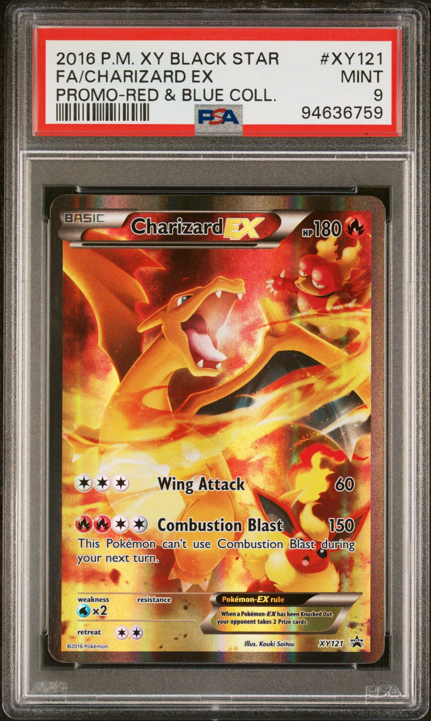 Charizard EX XY121 Red & Blue Collection Black Star Promo Pokemon PSA 9