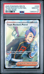 Team Rocket's Petrel 226/182 Ultra Rare Dri En-destined Rivals Pokemon PSA 10